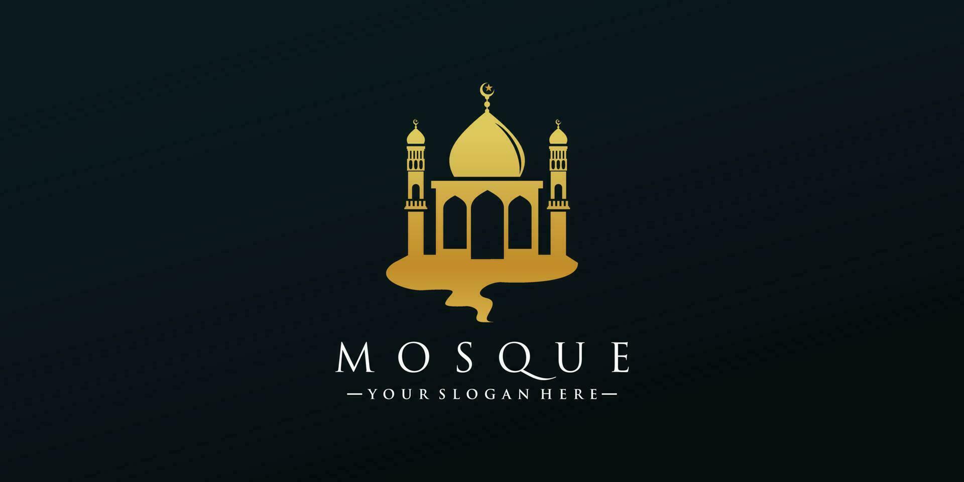 Mosque logo design template with unique concept Premium Vector