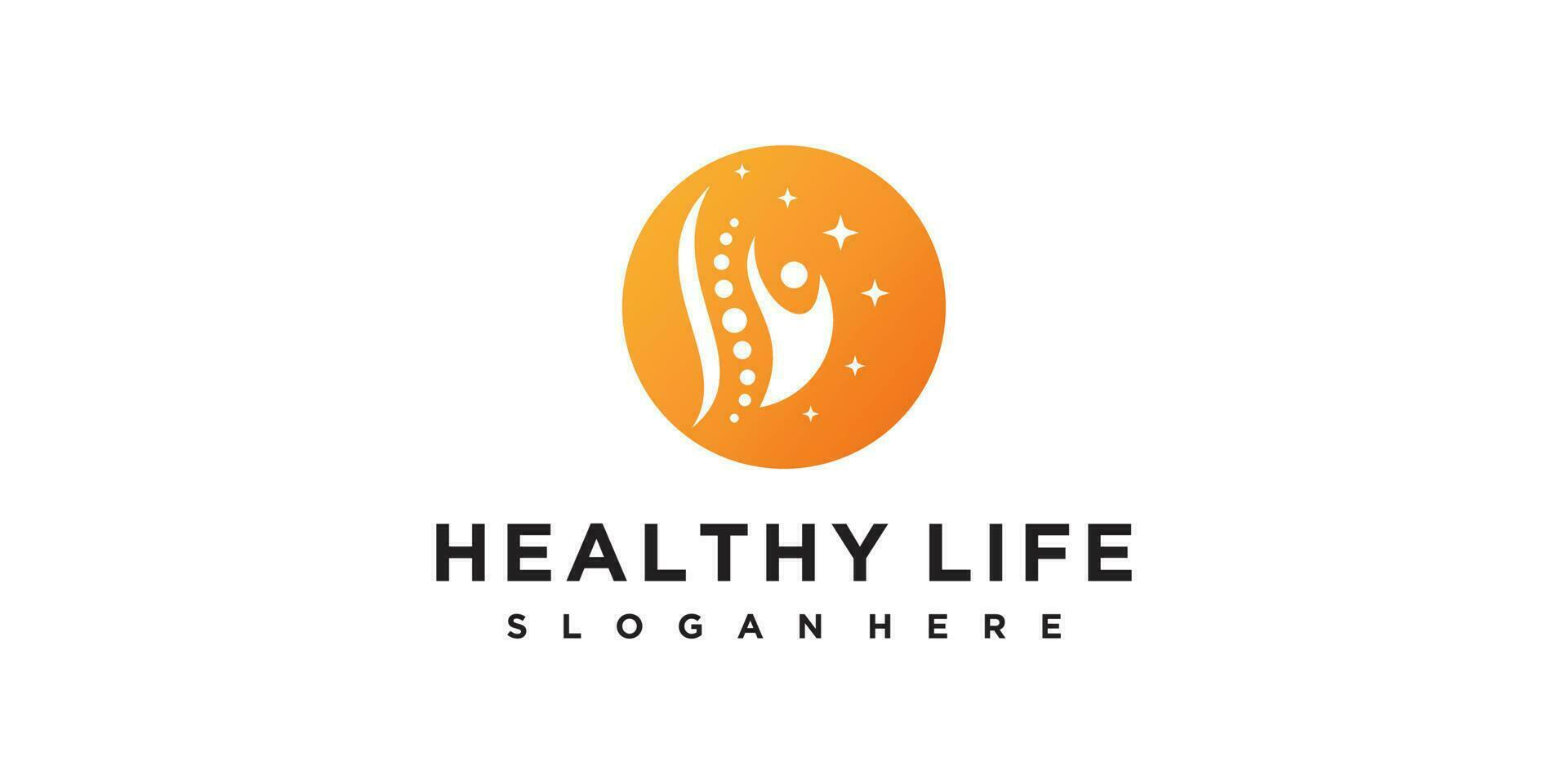 Health life logo design unique concept Premium Vector