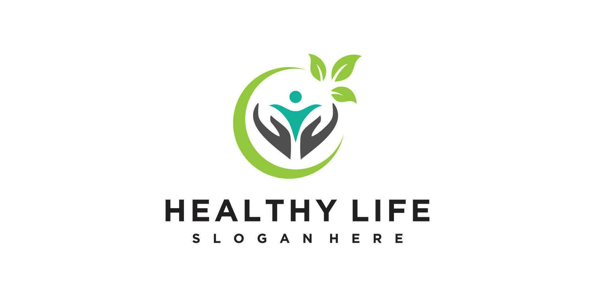 Health life logo design unique concept Premium Vector