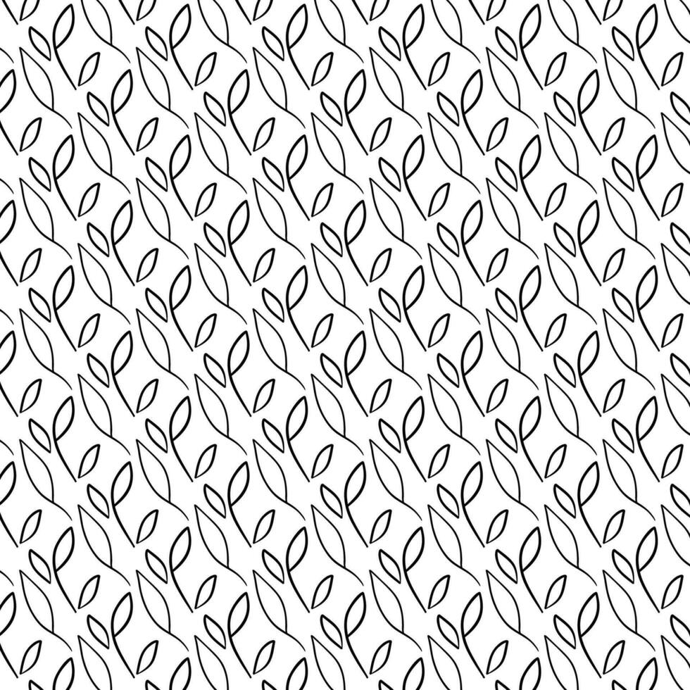 Seamless floral pattern with twigs. Botanical background, repeating prints. Blooming herbs texture design for your design. Hand drawn vector illustration