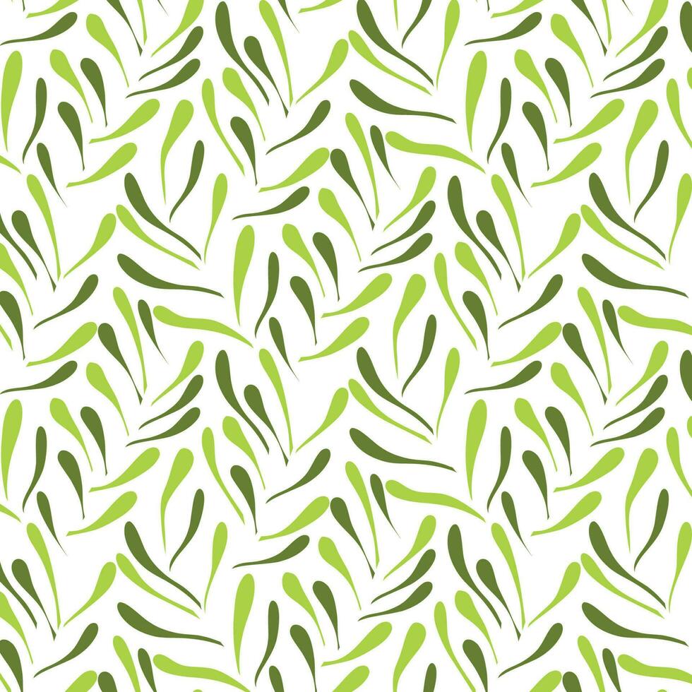 Seamless floral pattern with twigs. Botanical background, repeating prints. Blooming herbs texture design for your design. Hand drawn vector illustration