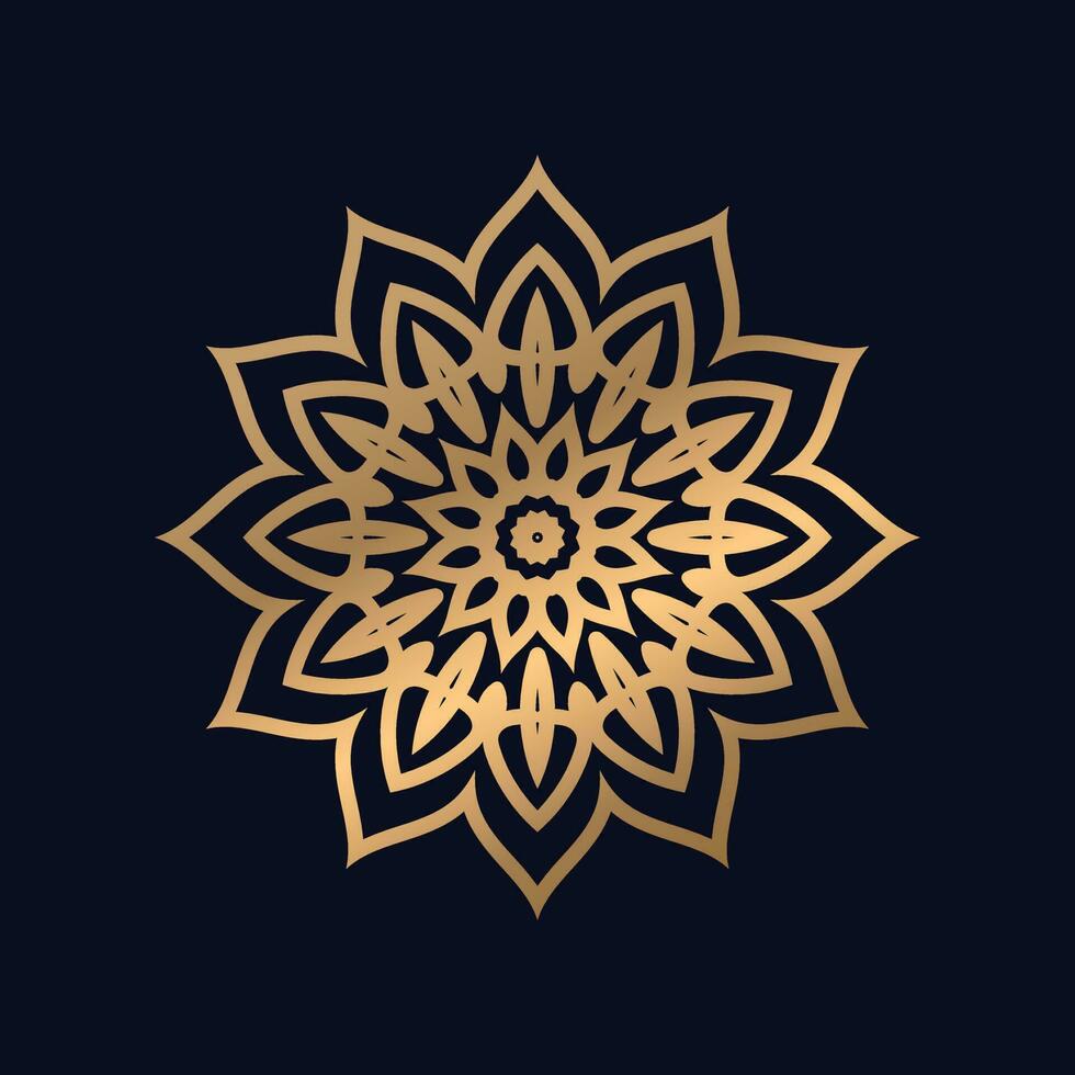 Luxury Cool mandala background with golden arabesque pattern Arabic Islamic east style vector