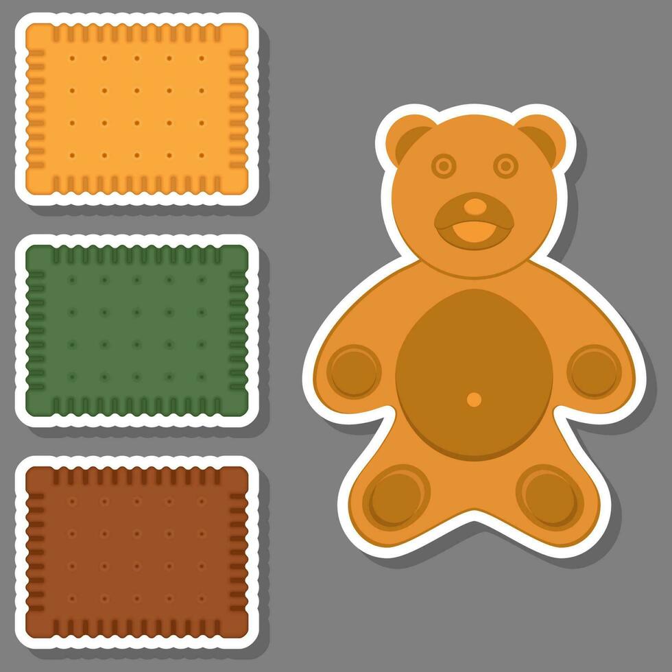 Big set homemade cookie different taste in pastry biscuit vector