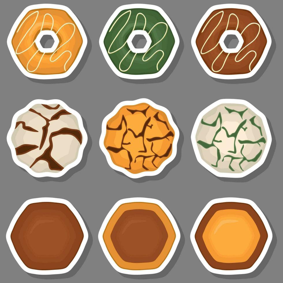 Big set homemade cookie different taste in pastry biscuit vector
