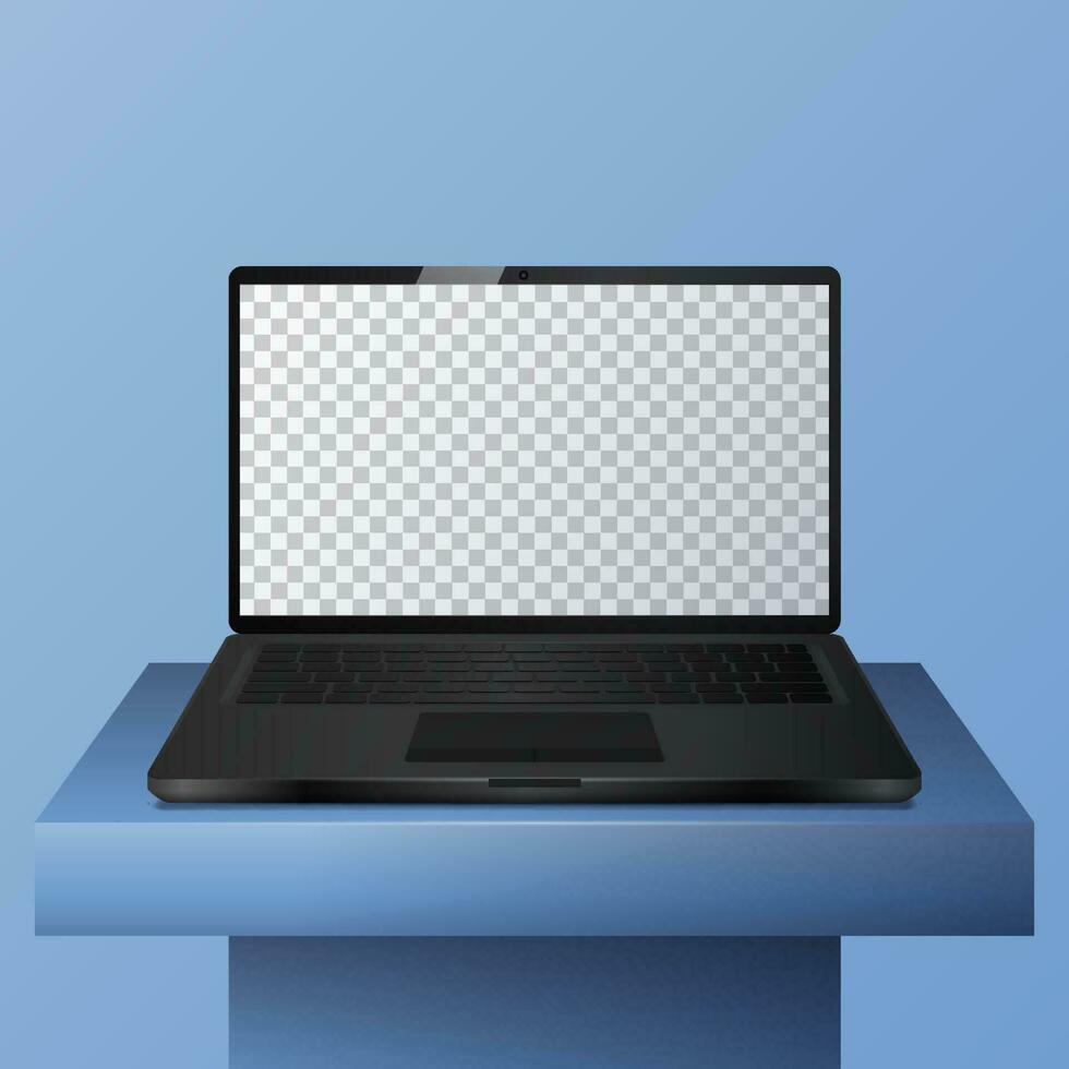 Elegant Black Laptop Mockup vector