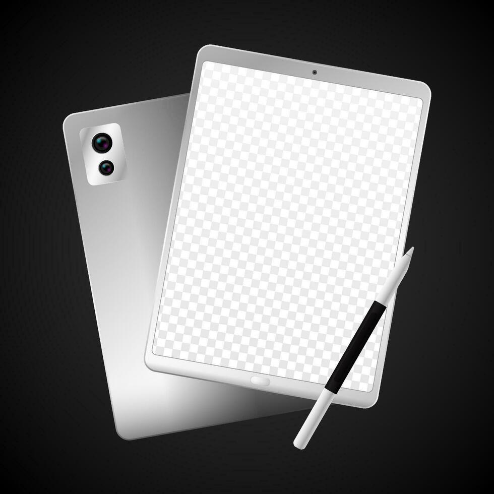 Elegant Silver Tablet Mockup vector