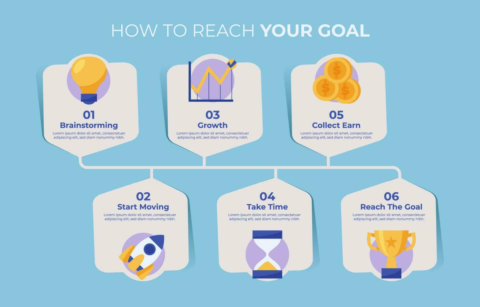 Flat Infographic Process Template vector