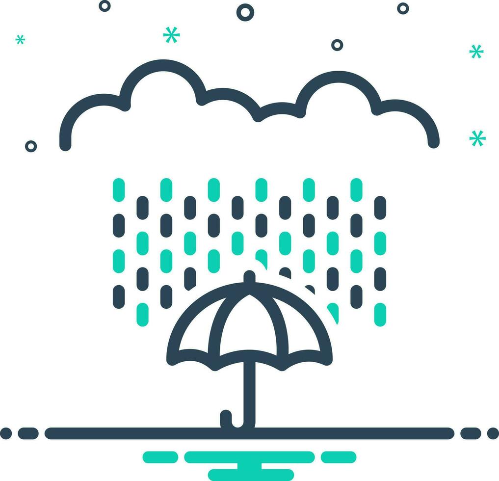 mix icon for rain vector