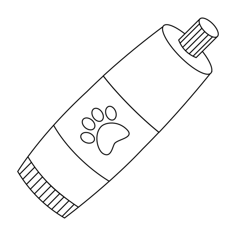 pegar en un tubo para animales, gatos, con un etiqueta con un pata. vector
