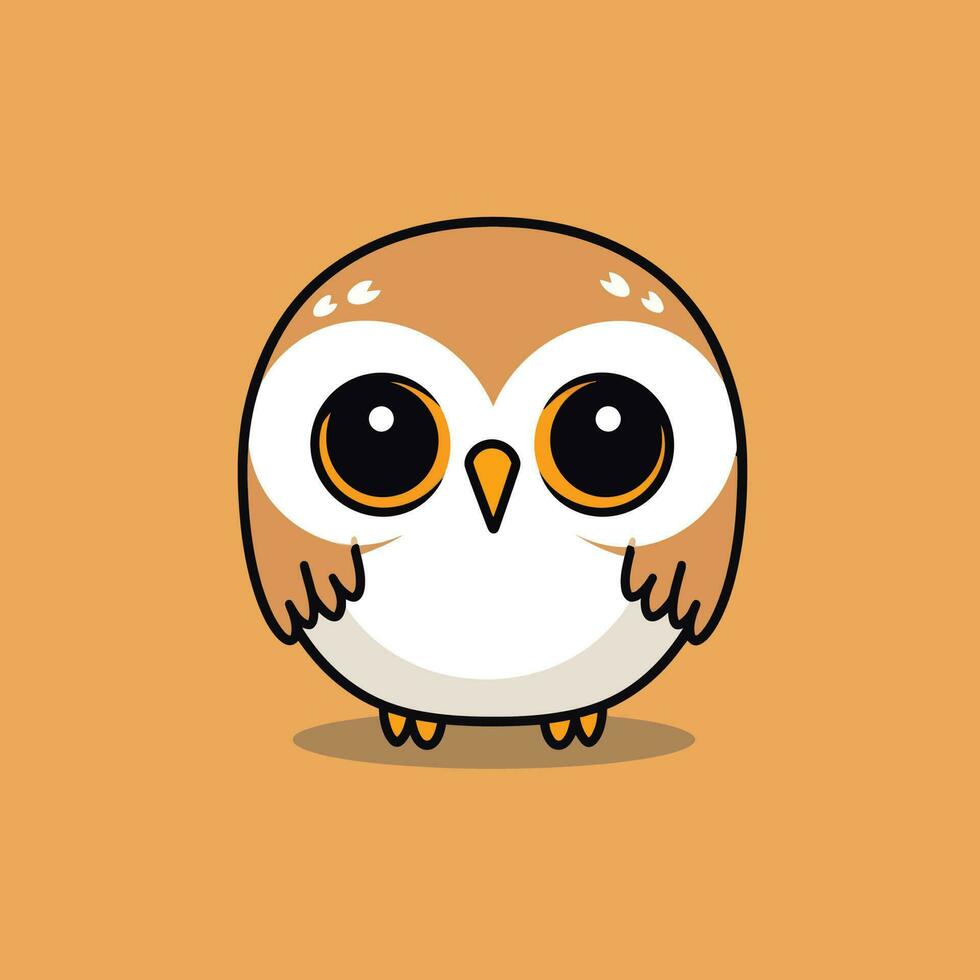 linda kawaii búho chibi mascota vector dibujos animados estilo