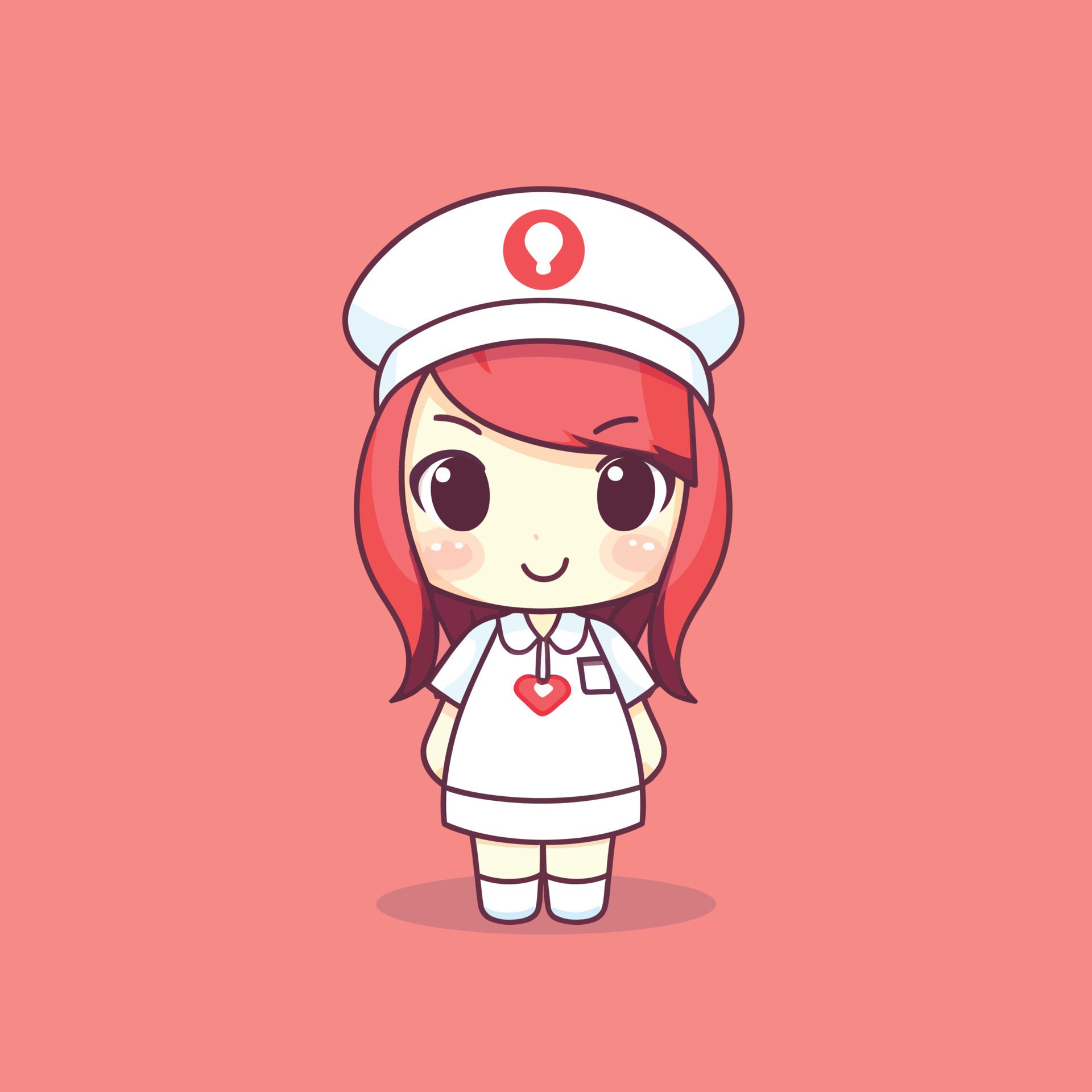 Cute kawaii nurse chibi mascot vector cartoon style 23169695 Vector Art