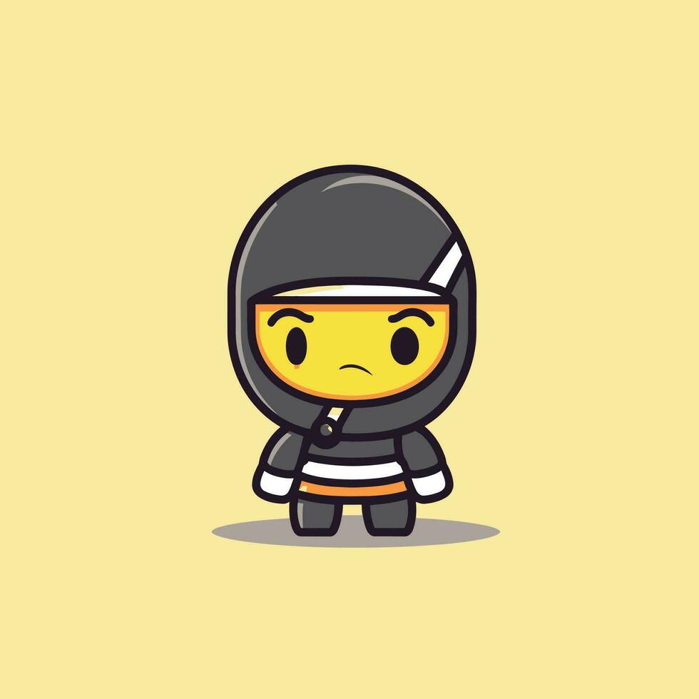 linda kawaii ninja chibi mascota vector dibujos animados estilo