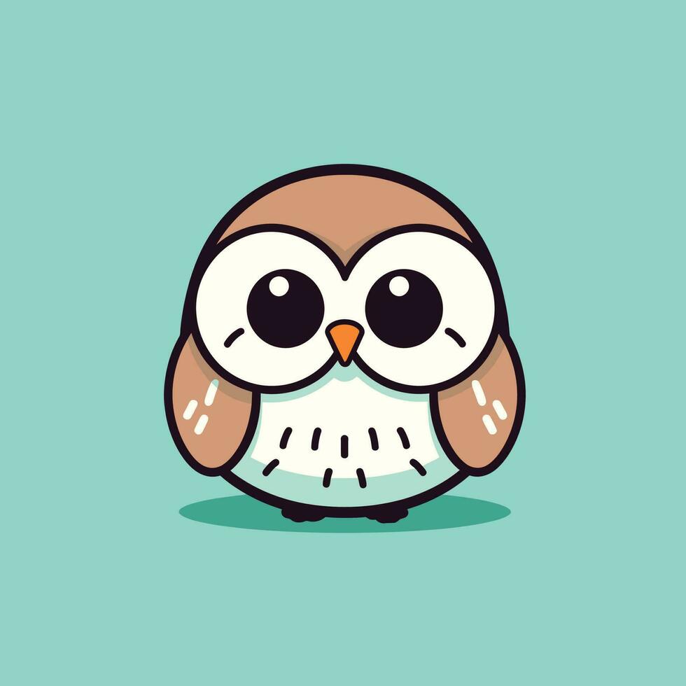Cute kawaii owl chibi  mascot vector cartoon style