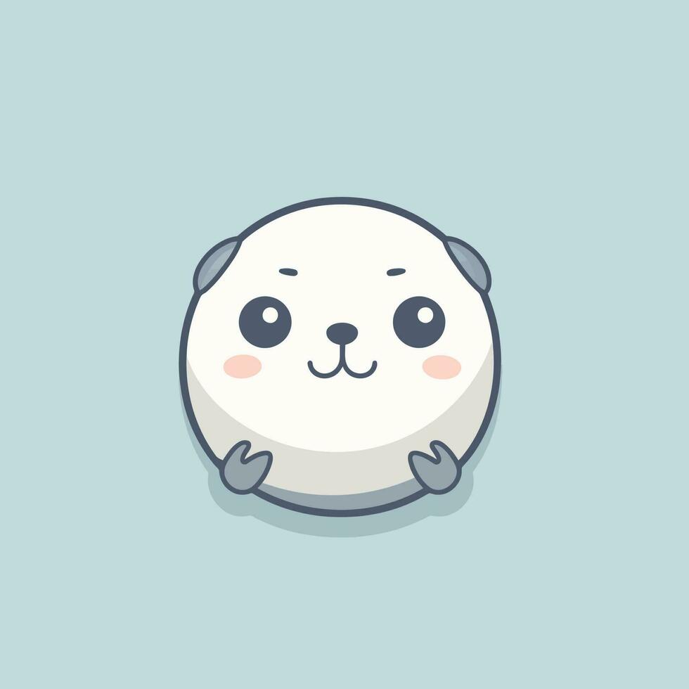 Cute kawaii seal chibi  mascot vector cartoon style