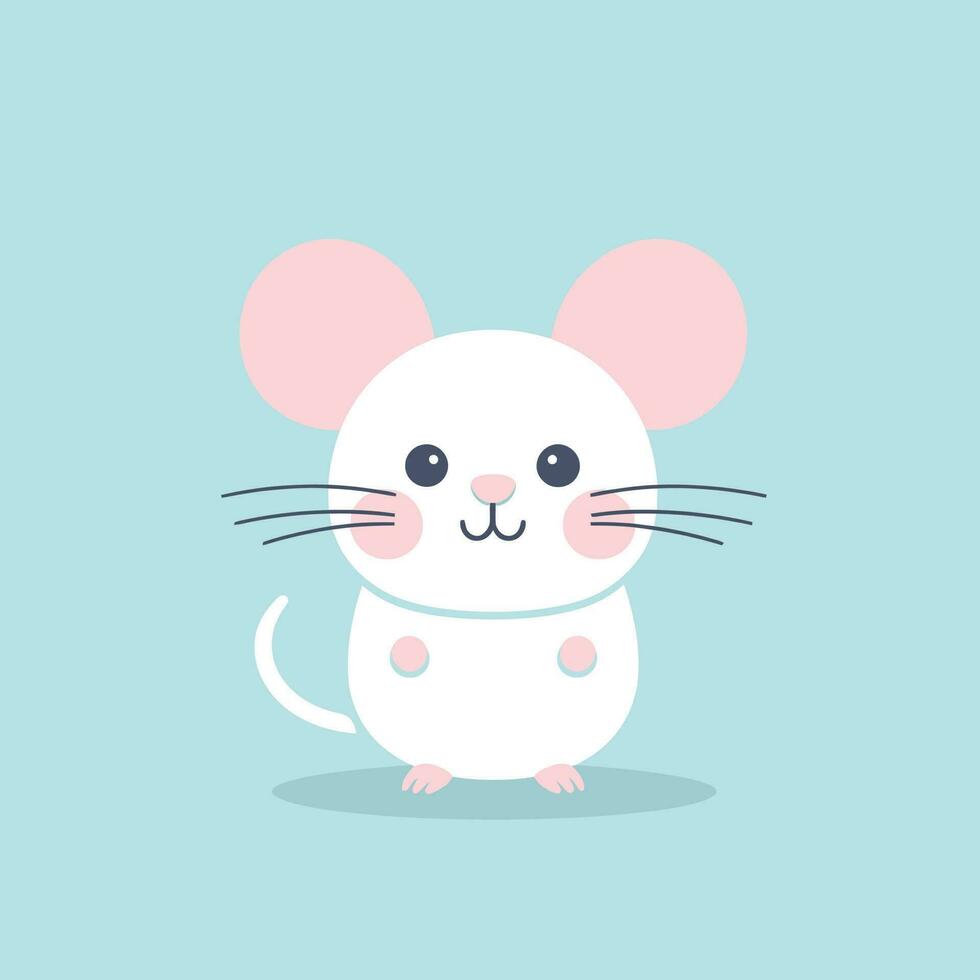Cute kawaii rat chibi  mascot vector cartoon style