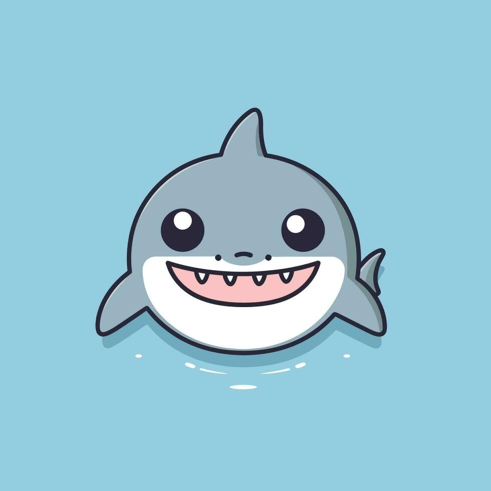 Cute kawaii shark chibi mascot vector cartoon style 23169764 Vector Art