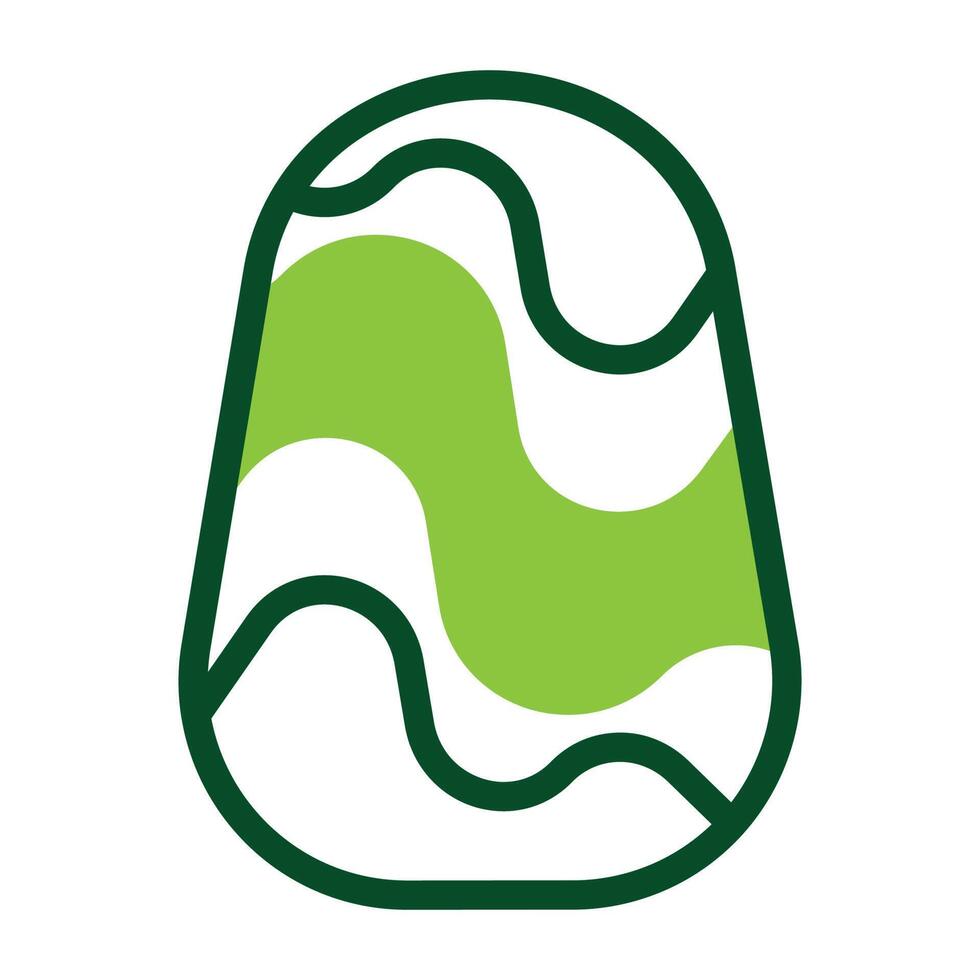 egg icon duotone green colour easter symbol illustration. vector