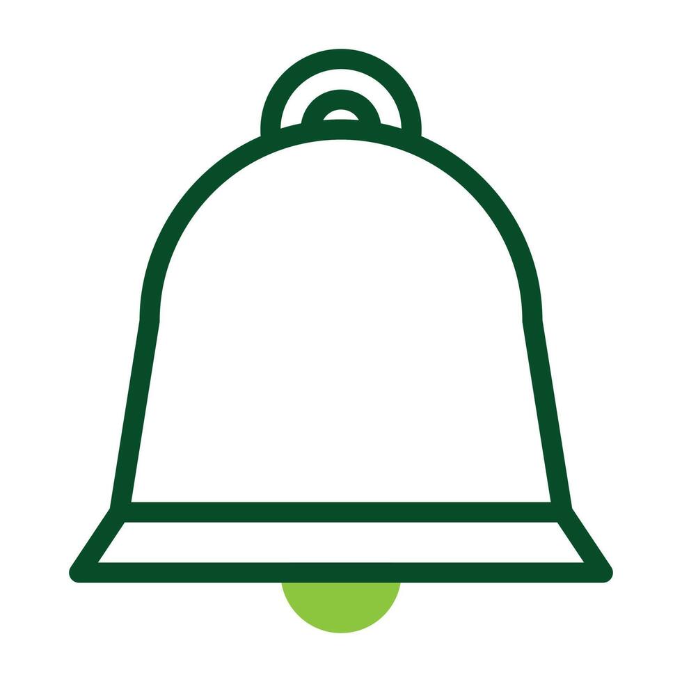 bell icon duotone green colour easter symbol illustration. vector