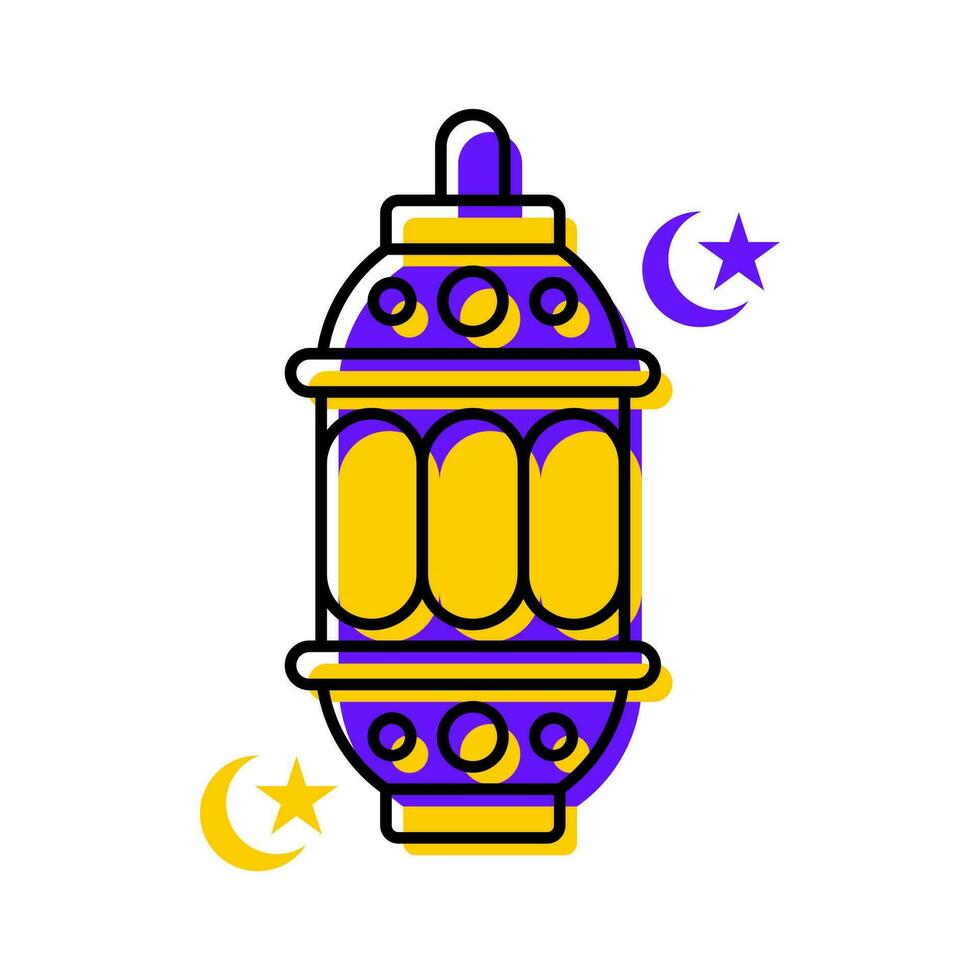 ligero lámpara linterna lampion islámico icono botón vector ilustración