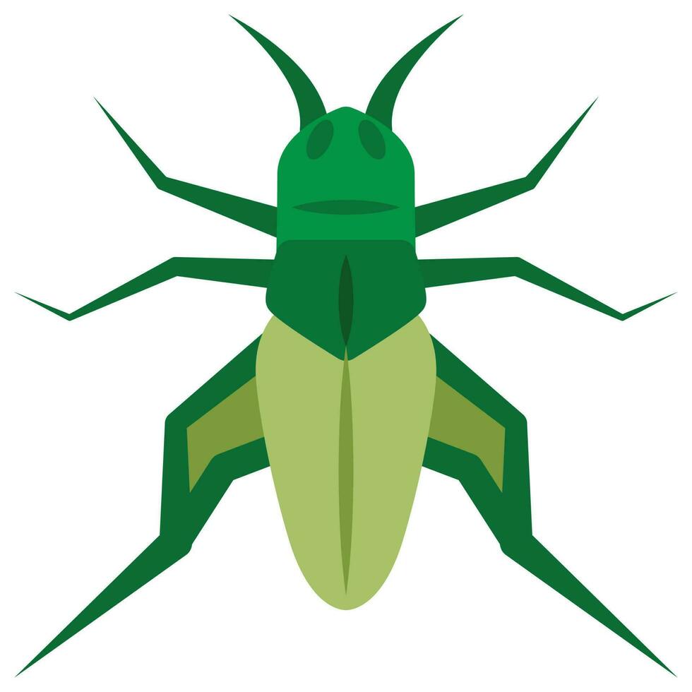 Flat color icon for cricket bug. vector