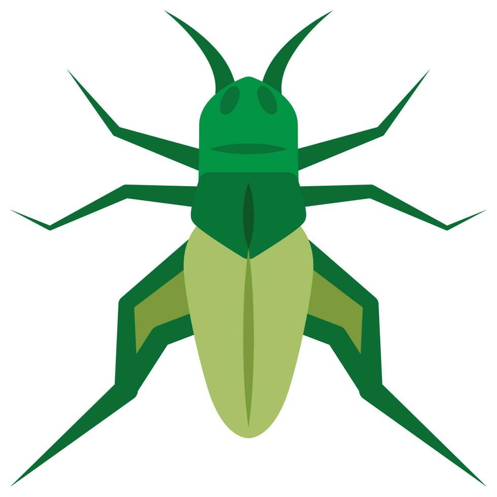 Flat color icon for cricket bug. vector