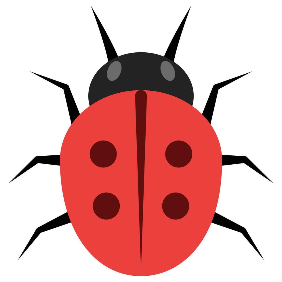 Flat color icon for ladybug. vector