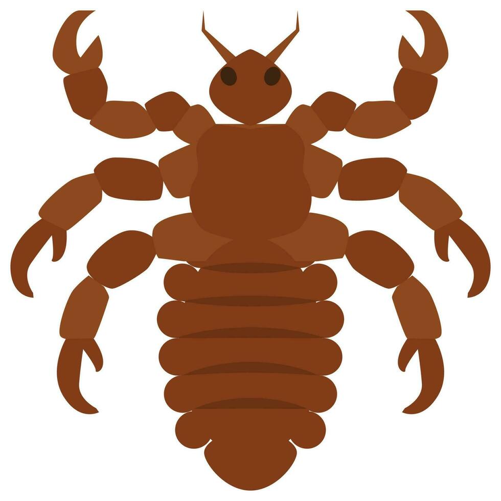 Flat color icon for scorpion. vector