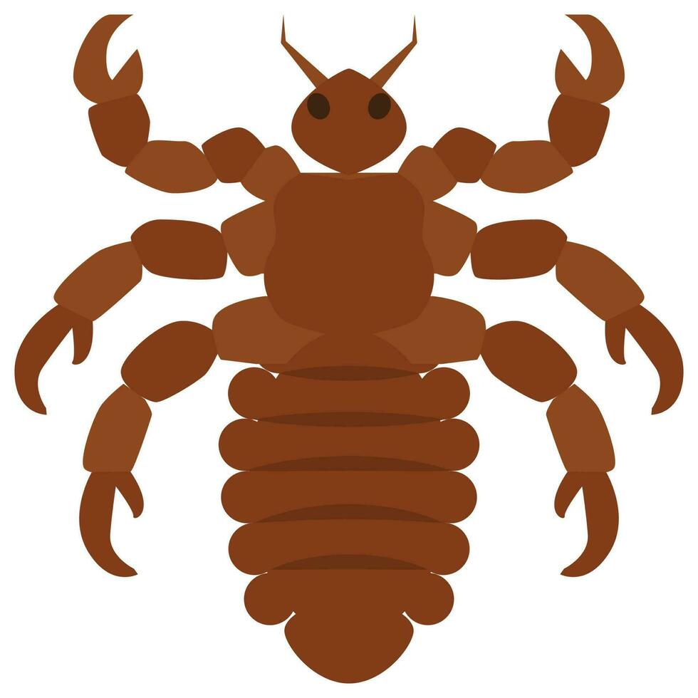 Flat color icon for scorpion. vector