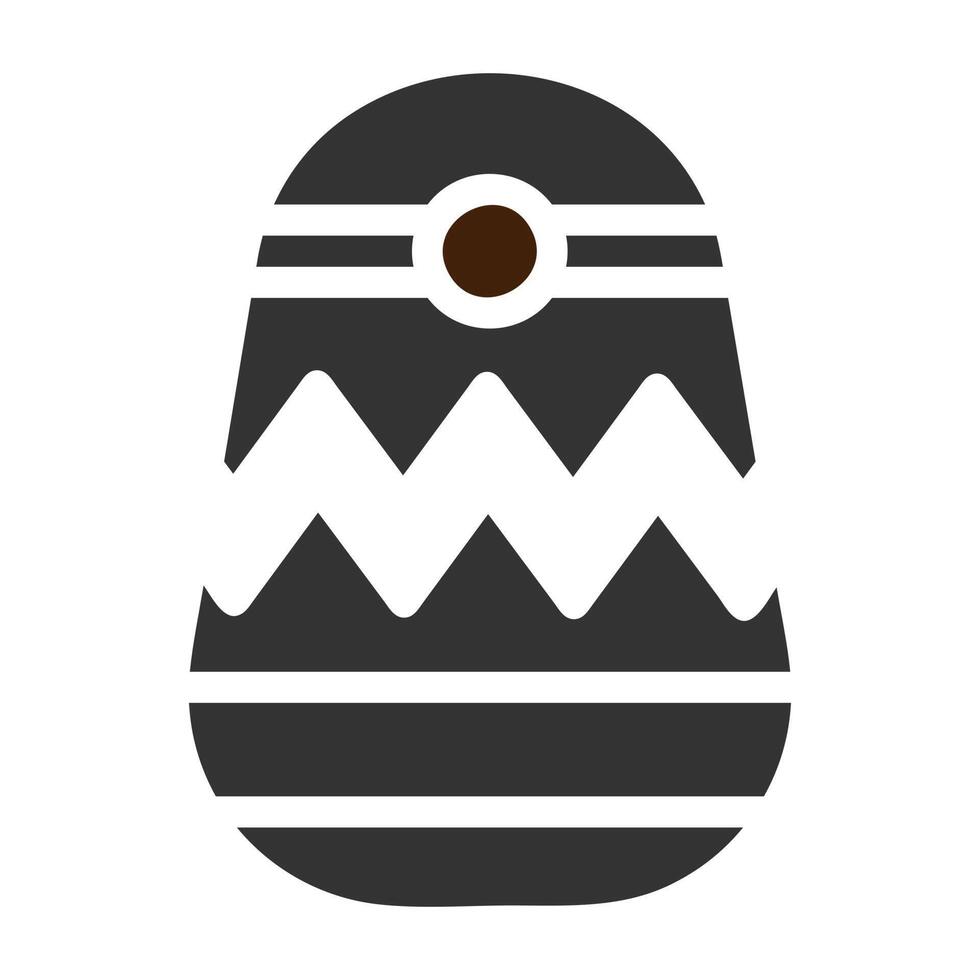 egg icon solid grey brown colour easter symbol illustration. vector