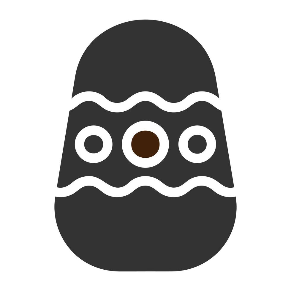 egg icon solid grey brown colour easter symbol illustration. vector