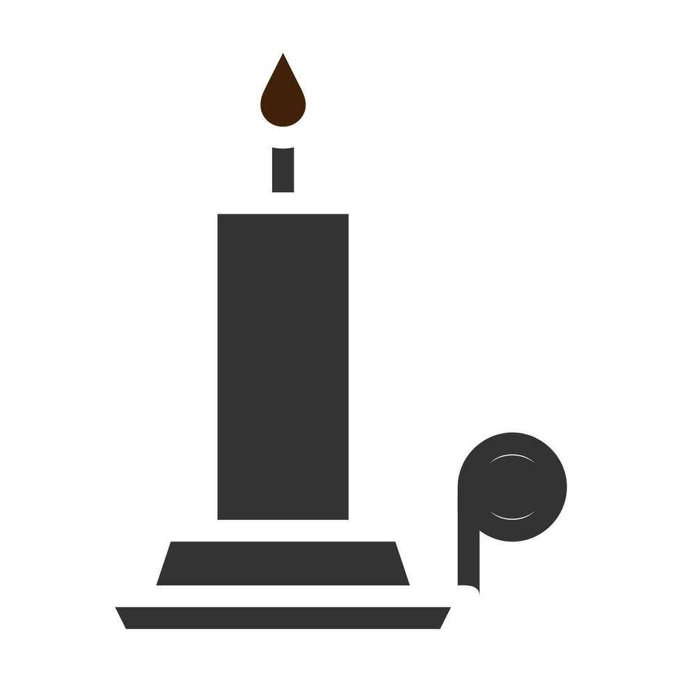 candle icon solid grey brown colour easter symbol illustration. vector