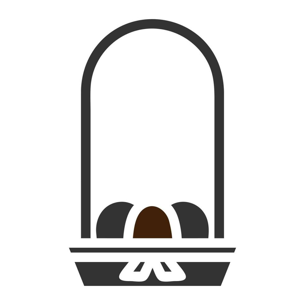 basket egg icon solid grey brown colour easter symbol illustration. vector