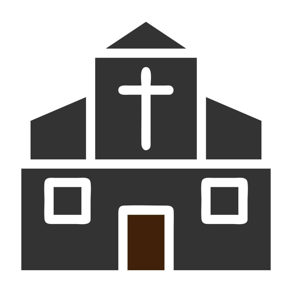 catedral icono sólido gris marrón color Pascua de Resurrección símbolo ilustración. vector