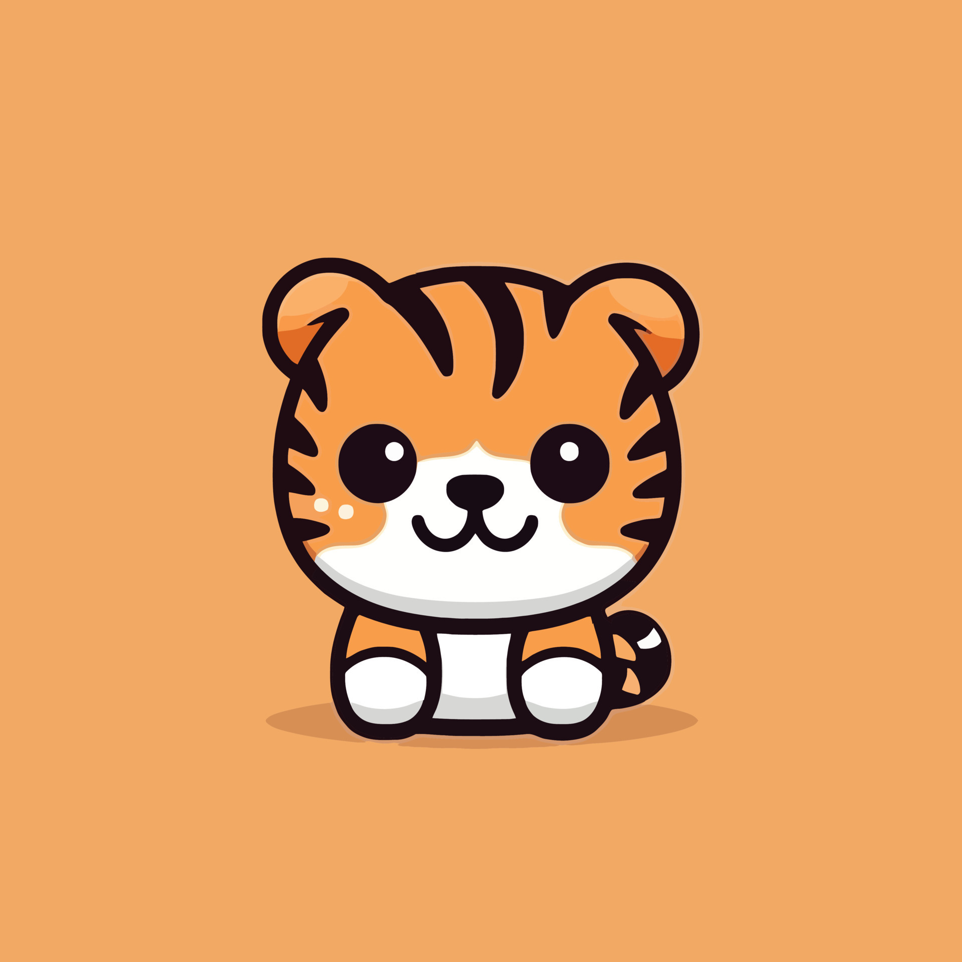 Cute kawaii tiger chibi mascot vector cartoon style 23170626 Vector Art
