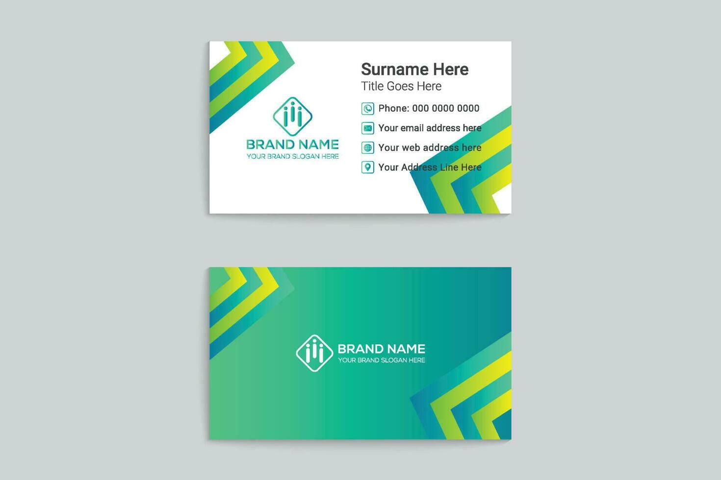 Modern business card template with abstract shape vector