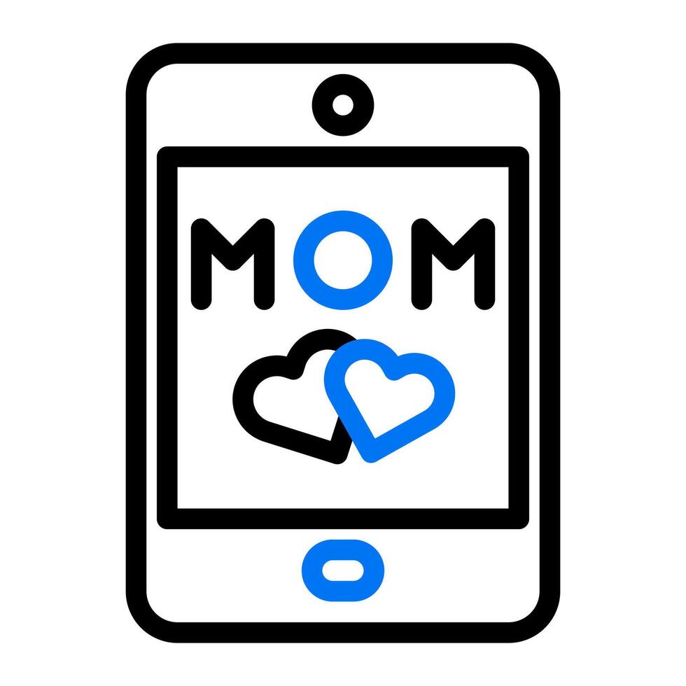 phone mom icon duocolor blue black colour mother day symbol illustration. vector