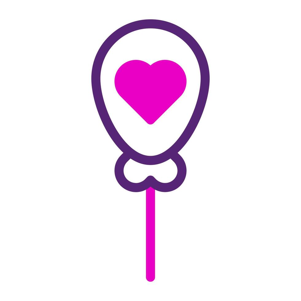 balloon icon duotone pink purple colour mother day symbol illustration. vector