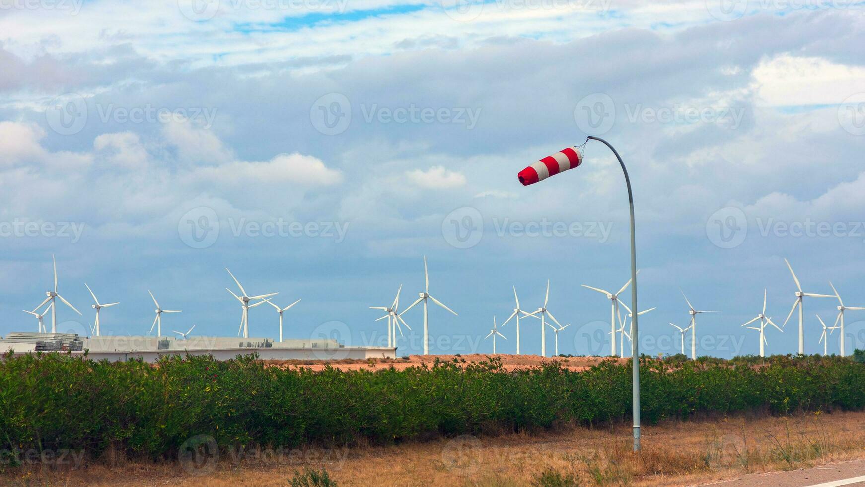 Wind turbines in a wind farm, Catalonia, Spain photo