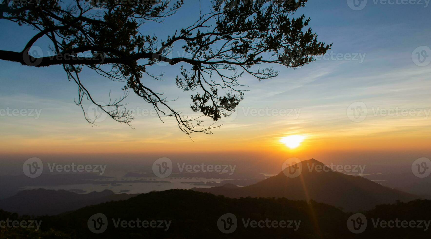 Mountain landscape at sunset. photo