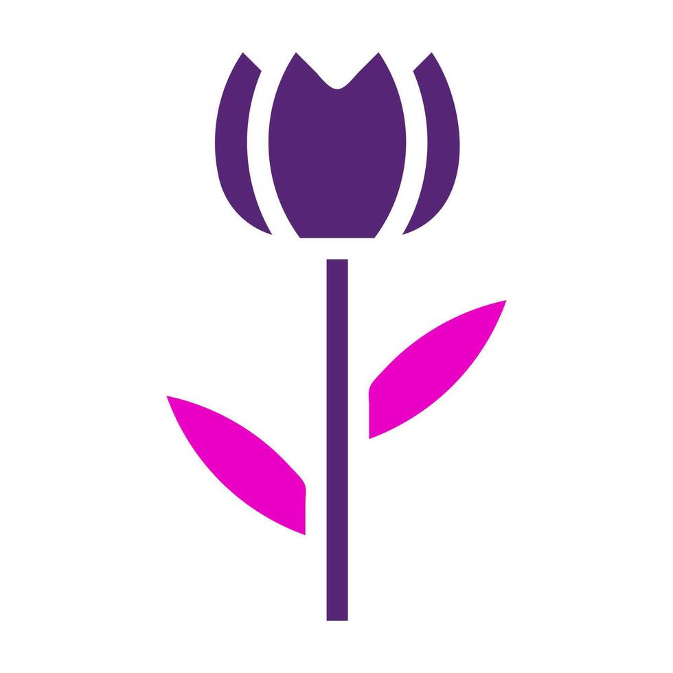flower icon solid duocolor pink purple colour mother day symbol illustration. vector
