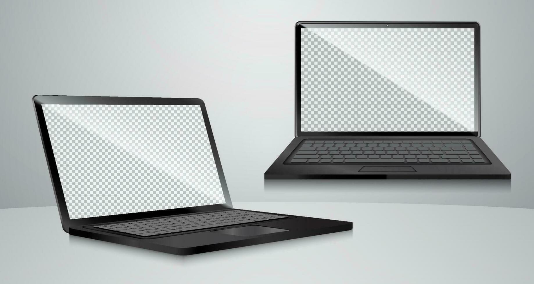 Black Laptop 3D Mockup vector