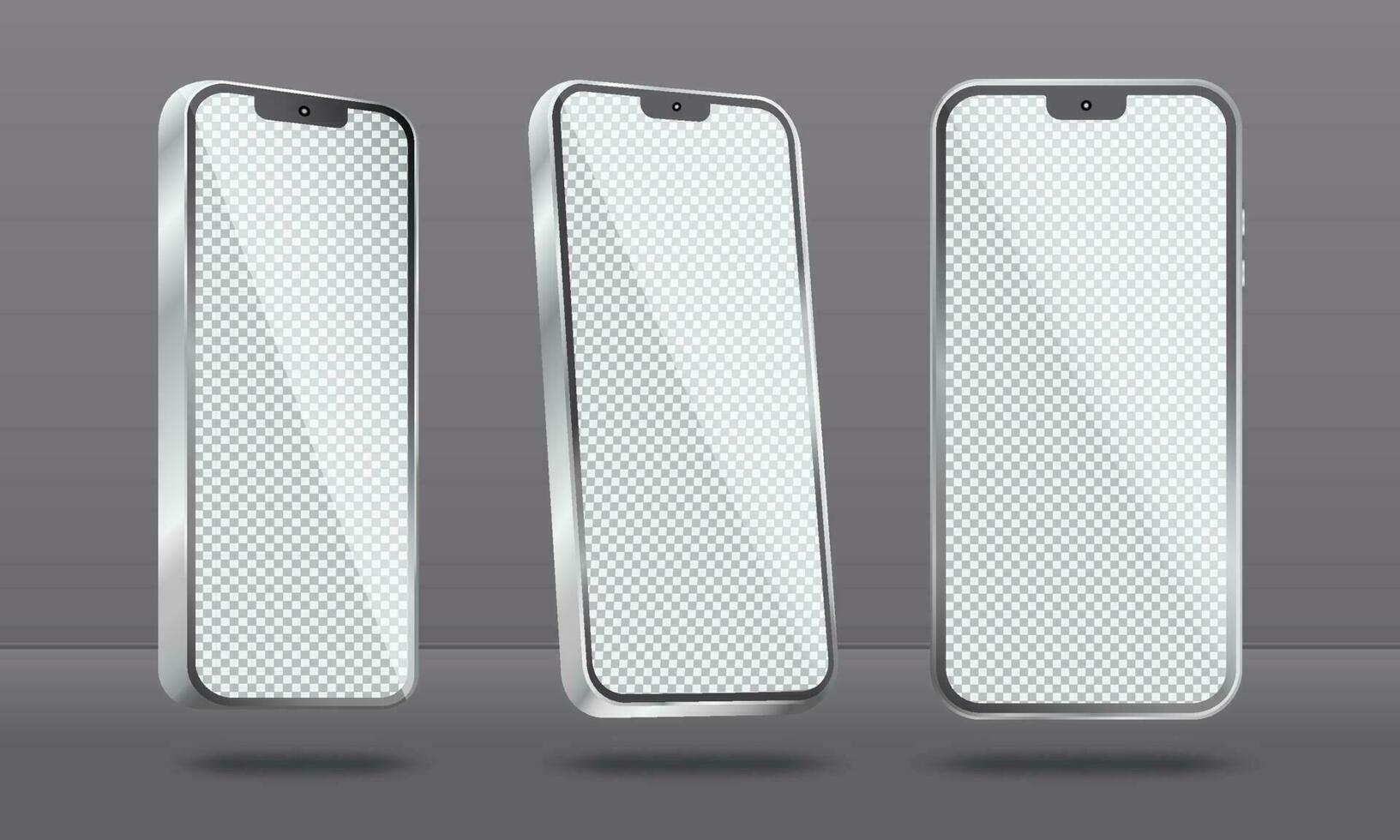 White Smartphone 3D Mockup vector