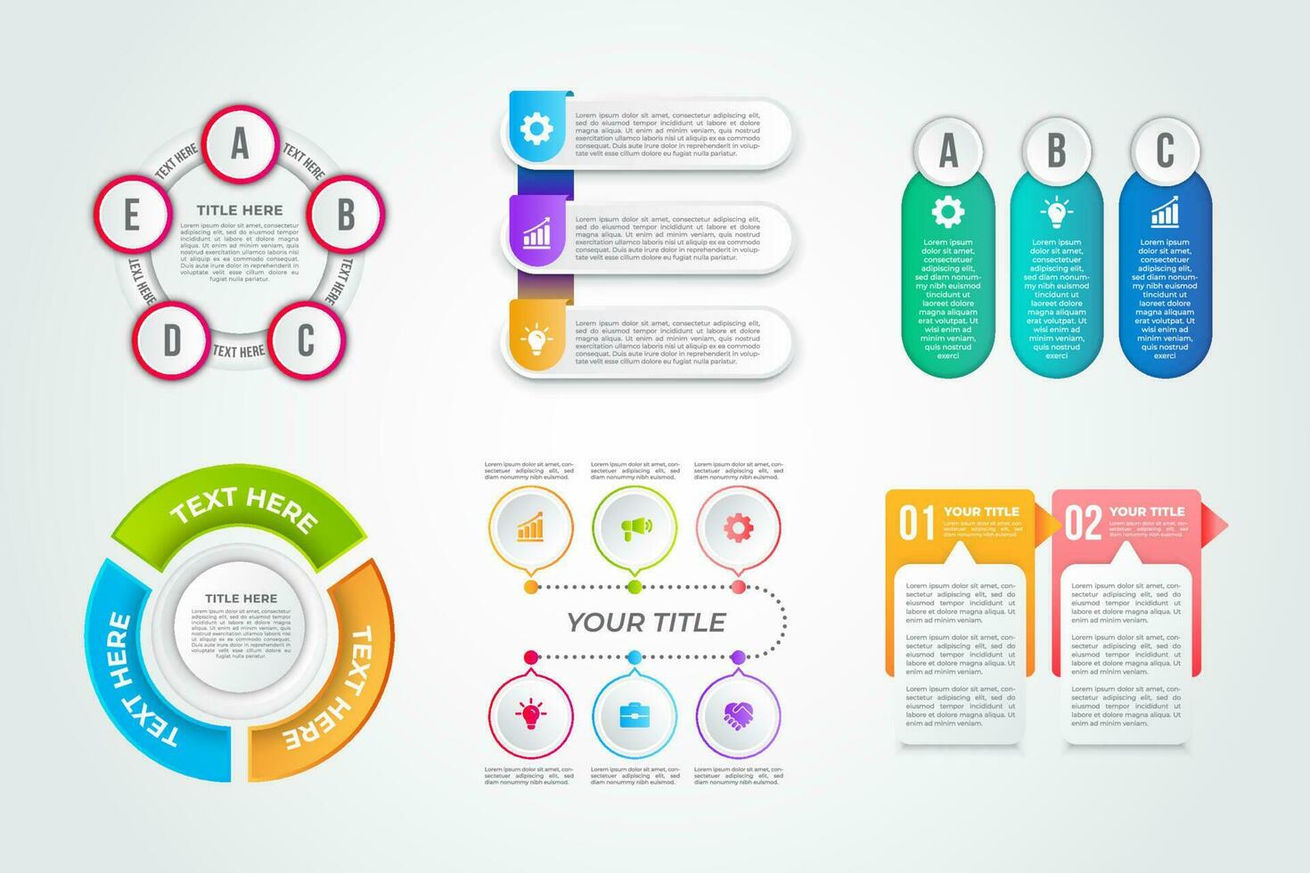 Business Infographic Elements Pack for Project Presentation vector