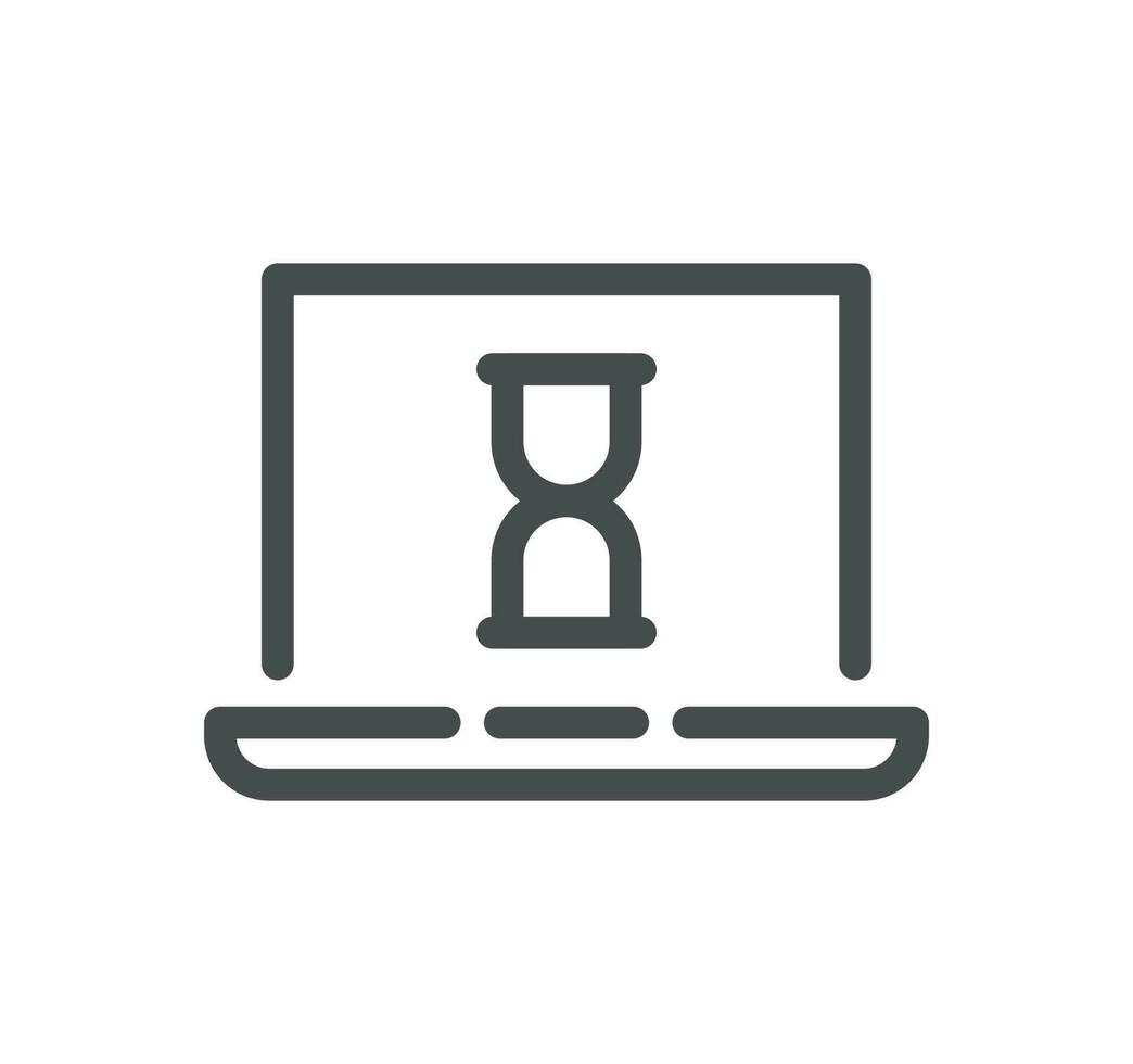 Sand watch related icon outline and linear vector. vector