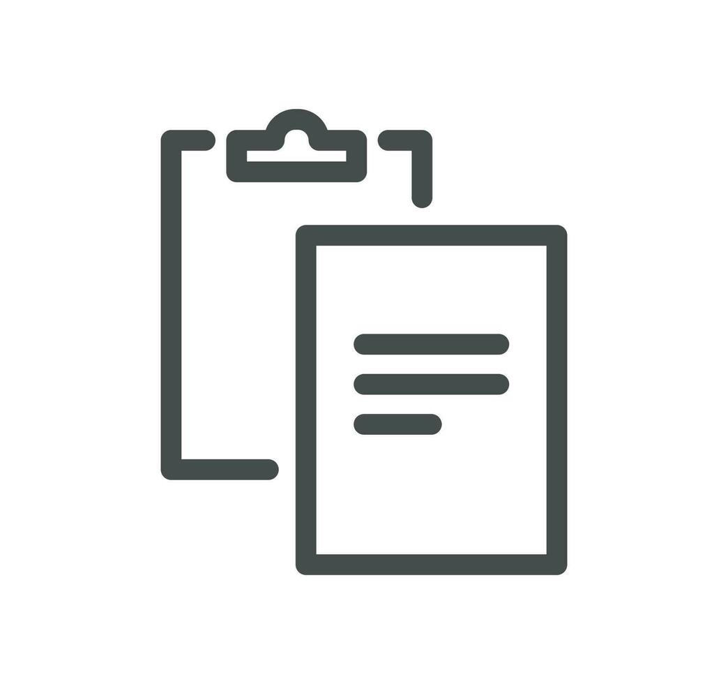 Clipboard related icon outline and linear vector. vector
