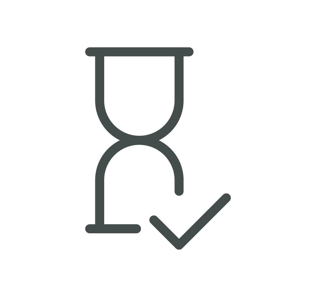 Sand watch related icon outline and linear vector. vector