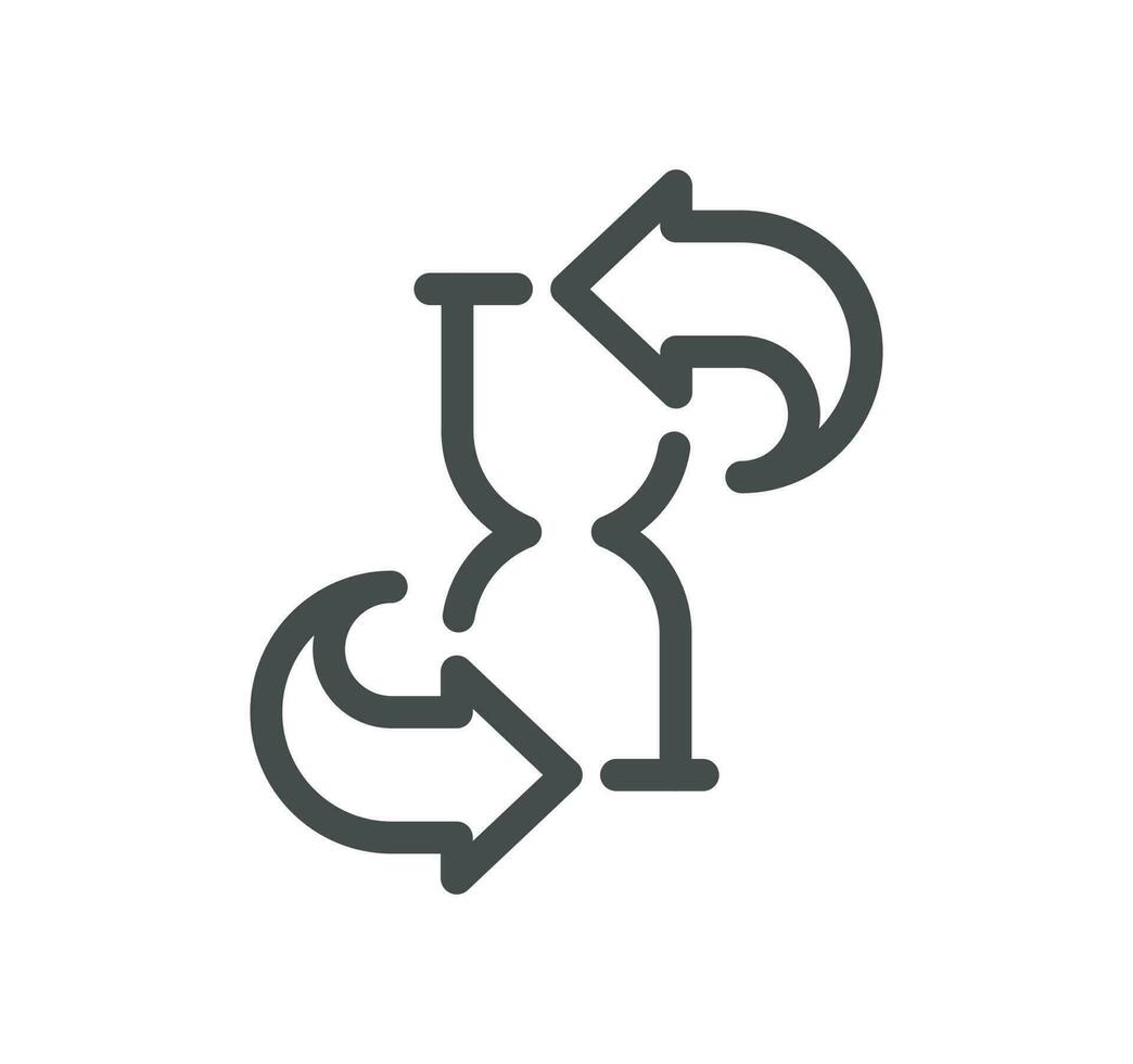 Sand watch related icon outline and linear vector. vector