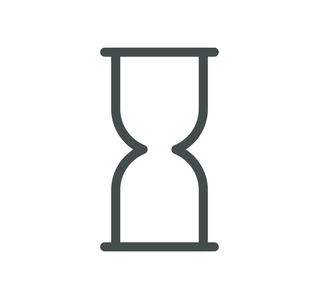 Sand watch related icon outline and linear vector. vector