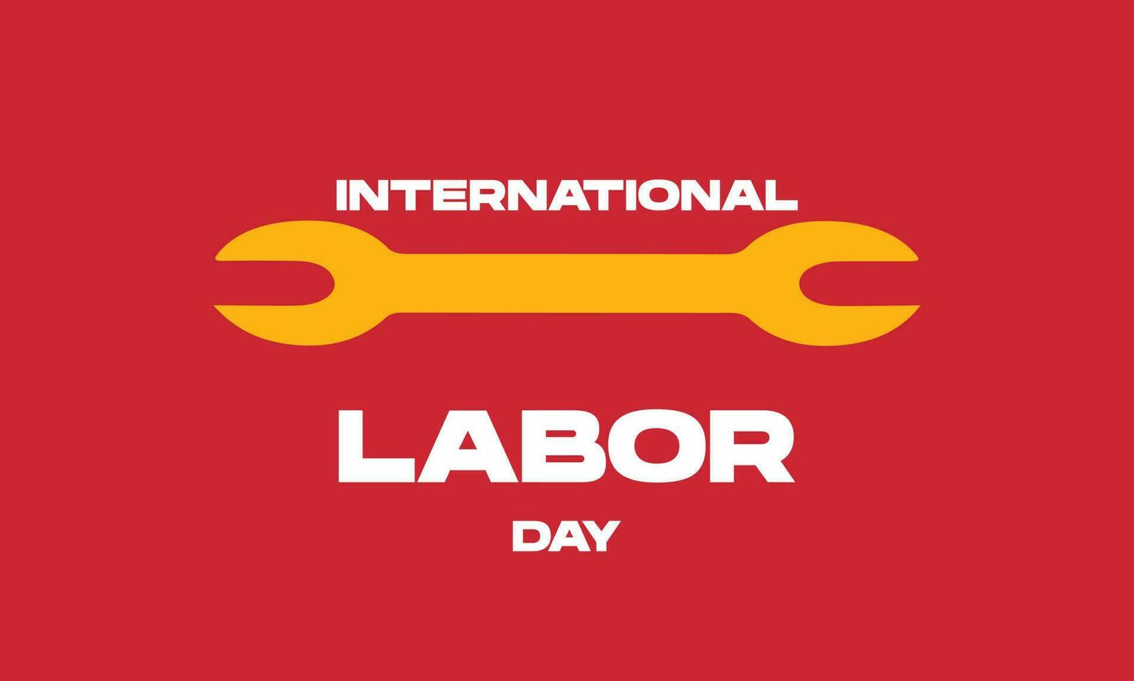 internacional labor día con llave inglesa y rojo antecedentes para póster, bandera, social medios de comunicación vector