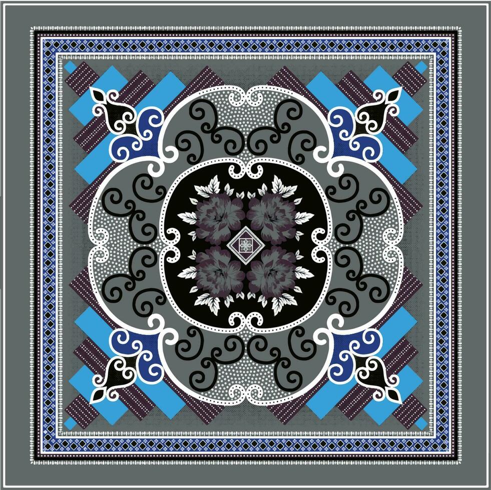 Double cross pattern of ceremic and rugs. vector